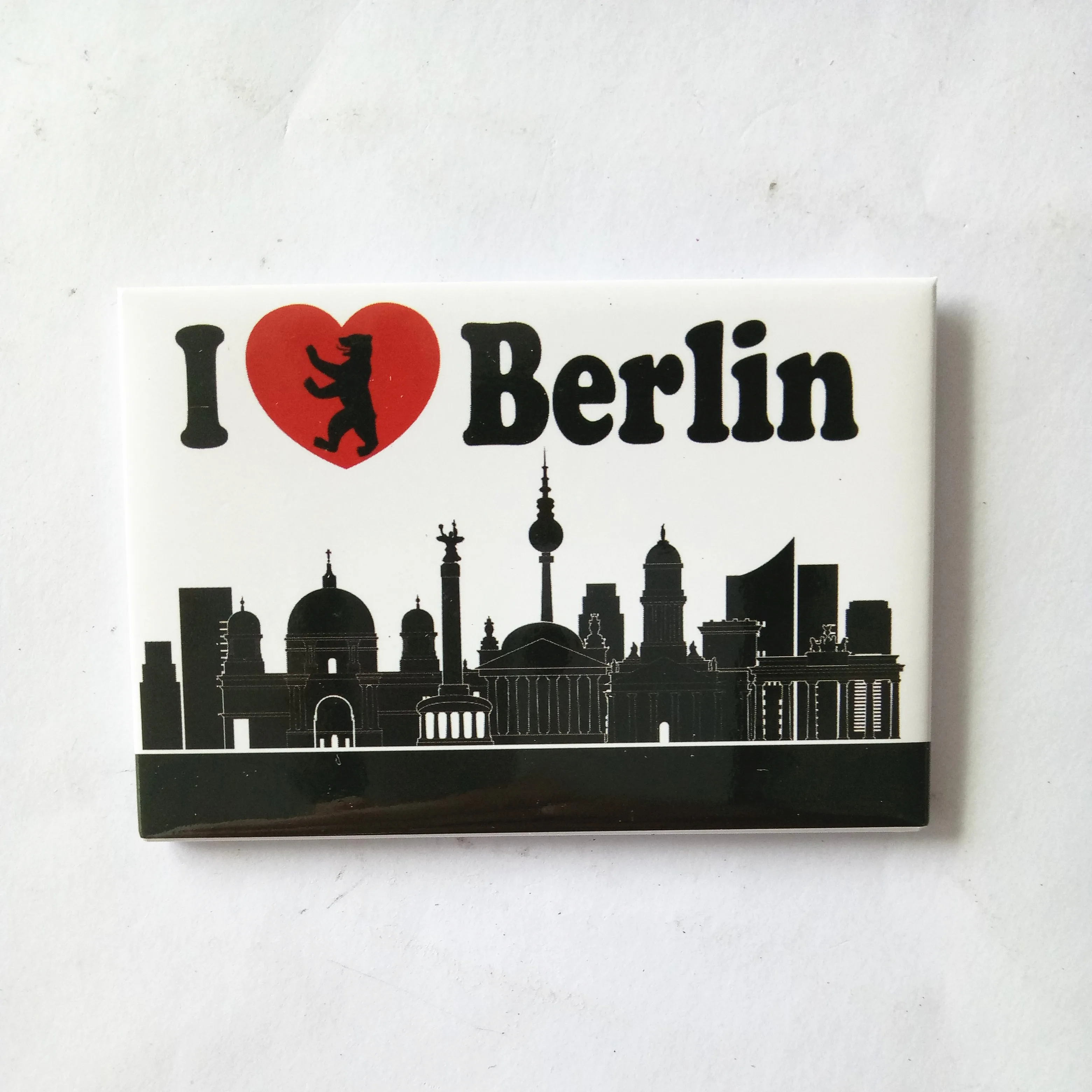 custom printed Berlin paris tin Metal tourist souvenir cities fridge magnet