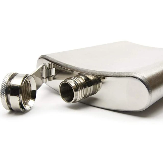 8oz plain smooth polish surface hip liquor flask perfect gift for men