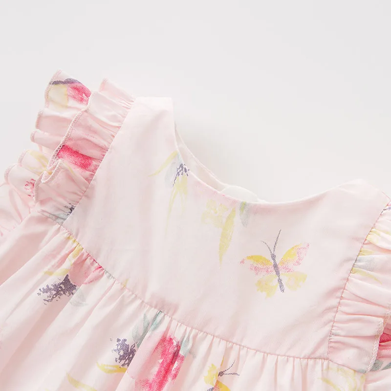 DBF9600 DAVE BELLA summer baby girls lolita floral dress infant toddler birthday wedding dresses children high quality dresses