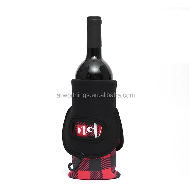 Custom Logo Neoprene 750ml Wine Bottle Holder Single Beer Cooler Bags