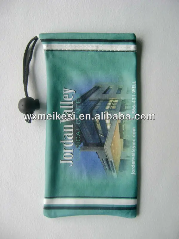 promotional heat transfer printed microfiber mobile phone pouch