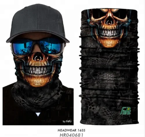 Wholesale 3D Seamless Bandana Neck Gaiter Motorcycle 3D Animal Skull Halloween Jokers Bandana Scarf Balaclava Headband Scarves