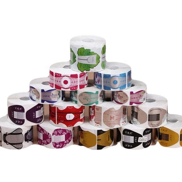 Factory Sale New Design Good Quality OEM Reusable Private Label 500pcs/roll Oval Shape Aluminum Nail Form