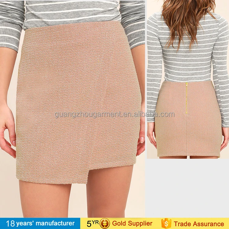 Fashion young women winter Pleated Crepe Woven Skirt, young lady mini Pleated skater Skirt