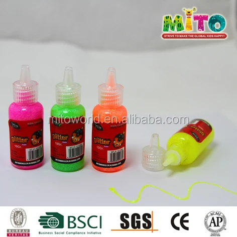 school hot sale washable Glitter Glue for drawing on fabrics