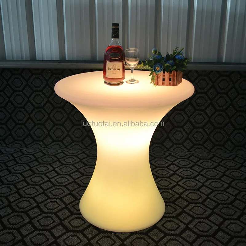Modern PE plastic LED glowing bar table/color changingled bar table/ nightclub/ illuminated led furniture