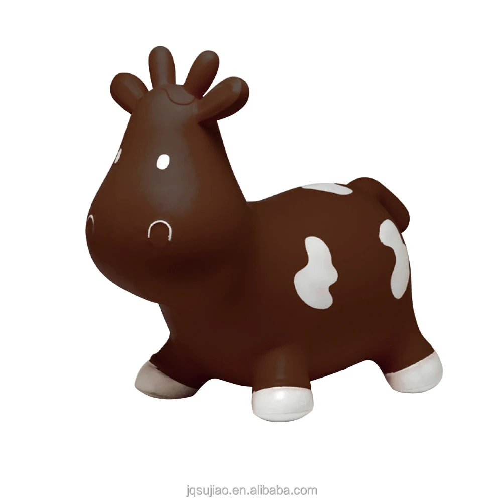 PVC inflatable jumping cow bouncing rocking animals toys for kids