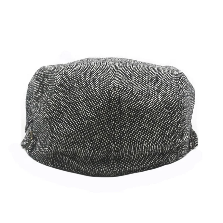 Custom Black mens golf driving flat cabbie beret color promotional stone washed cotton Plaid Cabbie Gatsby Newsbay Cap