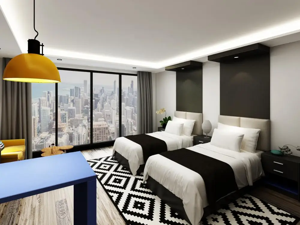 High Quality Hotel bedroom Furniture Hot  cheap wood bed