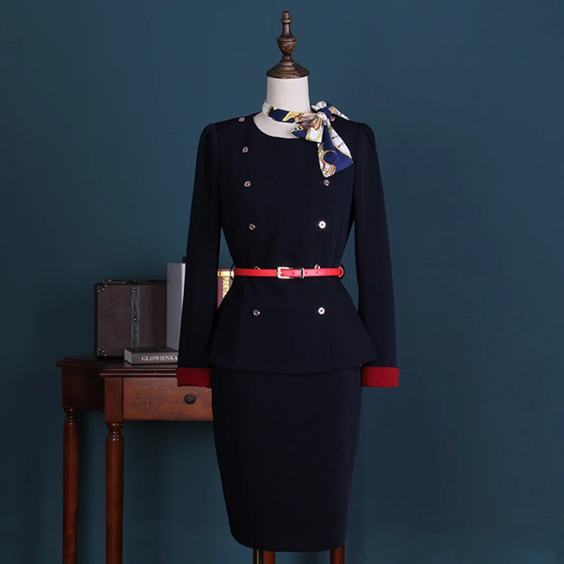
Ladies Traditional Black Colours Stewardess Airline Polit Uniform 