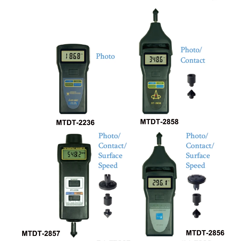 LCD Display Contact Photoelectric Laser Speedometer Professional Tachometer Digital