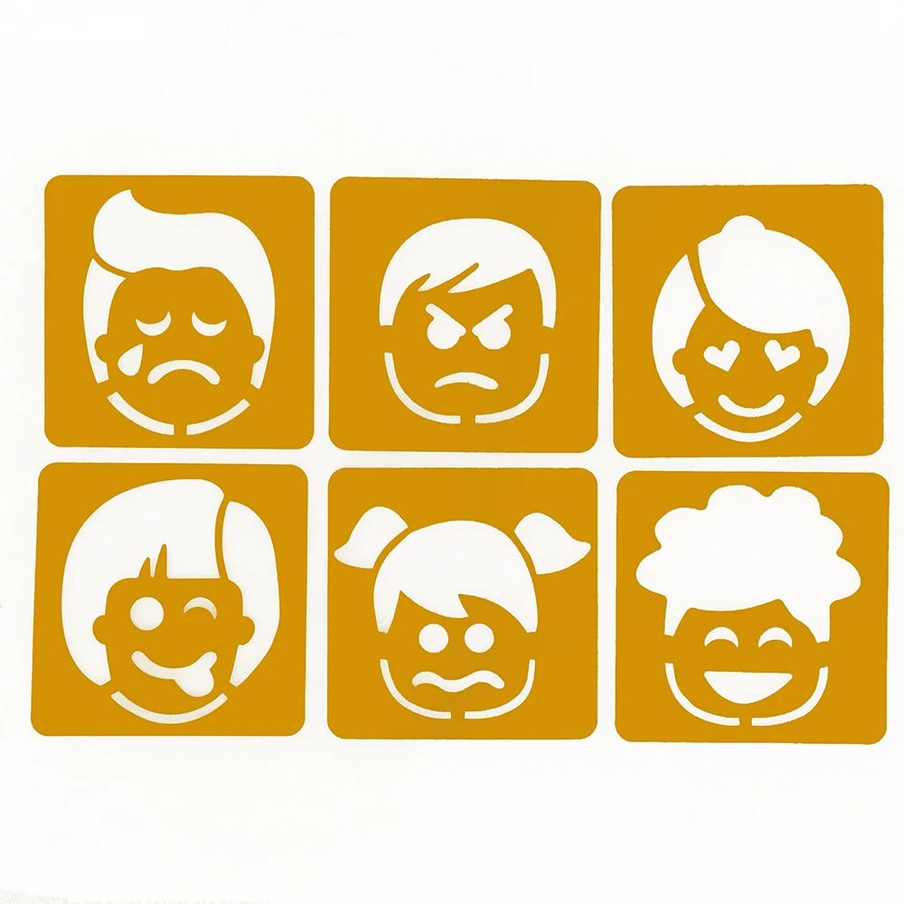 6 Designs Journal Stencil Plastic Planner Set for Notebook/Diary/Scrapbook