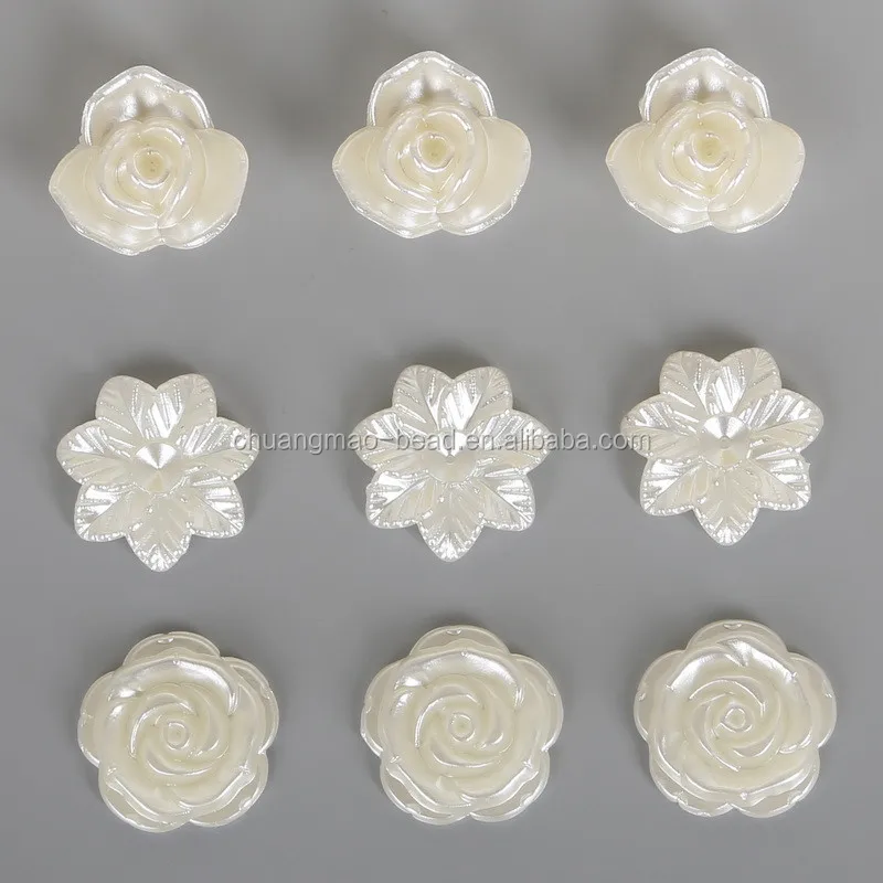 2018 ABS imitation flower shape half pearl all types of beads for clothes