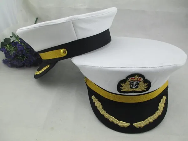 Custom White Captain Sailor Hat For Sale