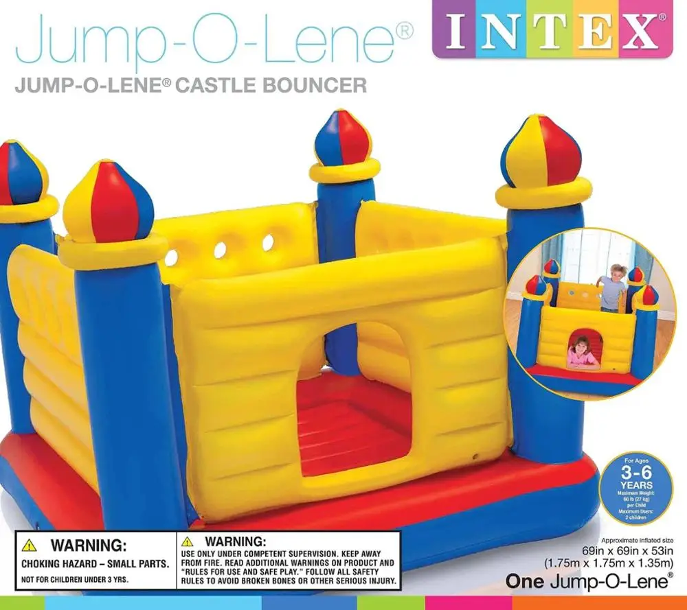 
Intex 48259 Indoor Playground Toys JUMP-O-LENE Inflatable Jumping Castle 