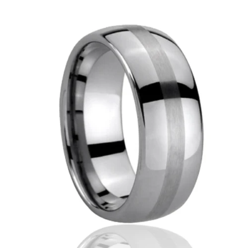 
hot selling brushed middle line mens tungsten rings 