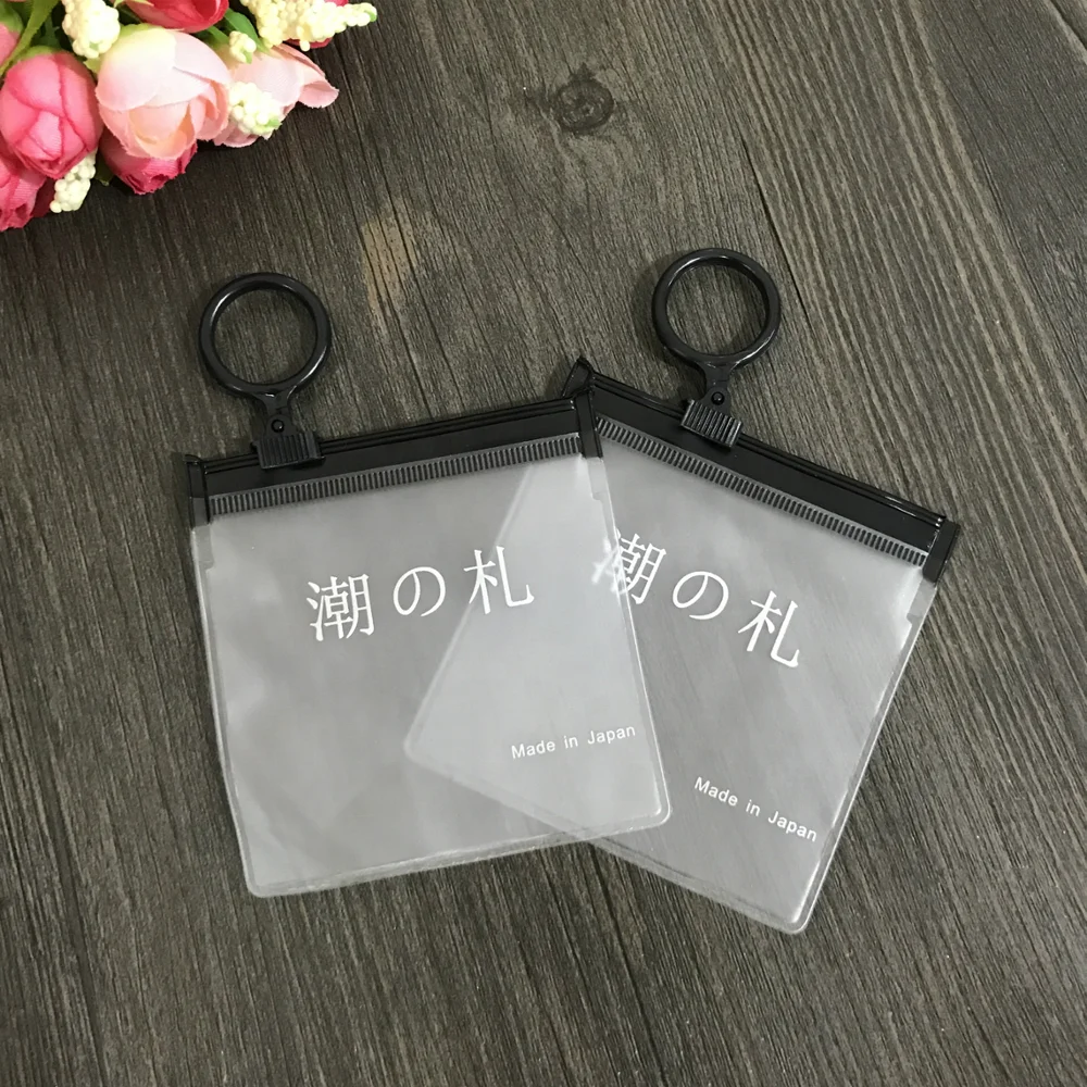 Bulk custom printed vinyl small waterproof pouch bag Clear plastic pvc zipper pouch for gift