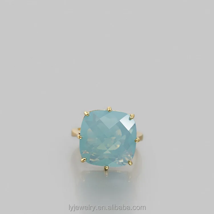 Precious handmade cut green gemstone rings sterling silver natural stones green aventurine ring