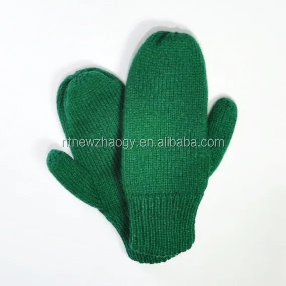 
Classic and basic machine knitted plain color mitten for winter season 
