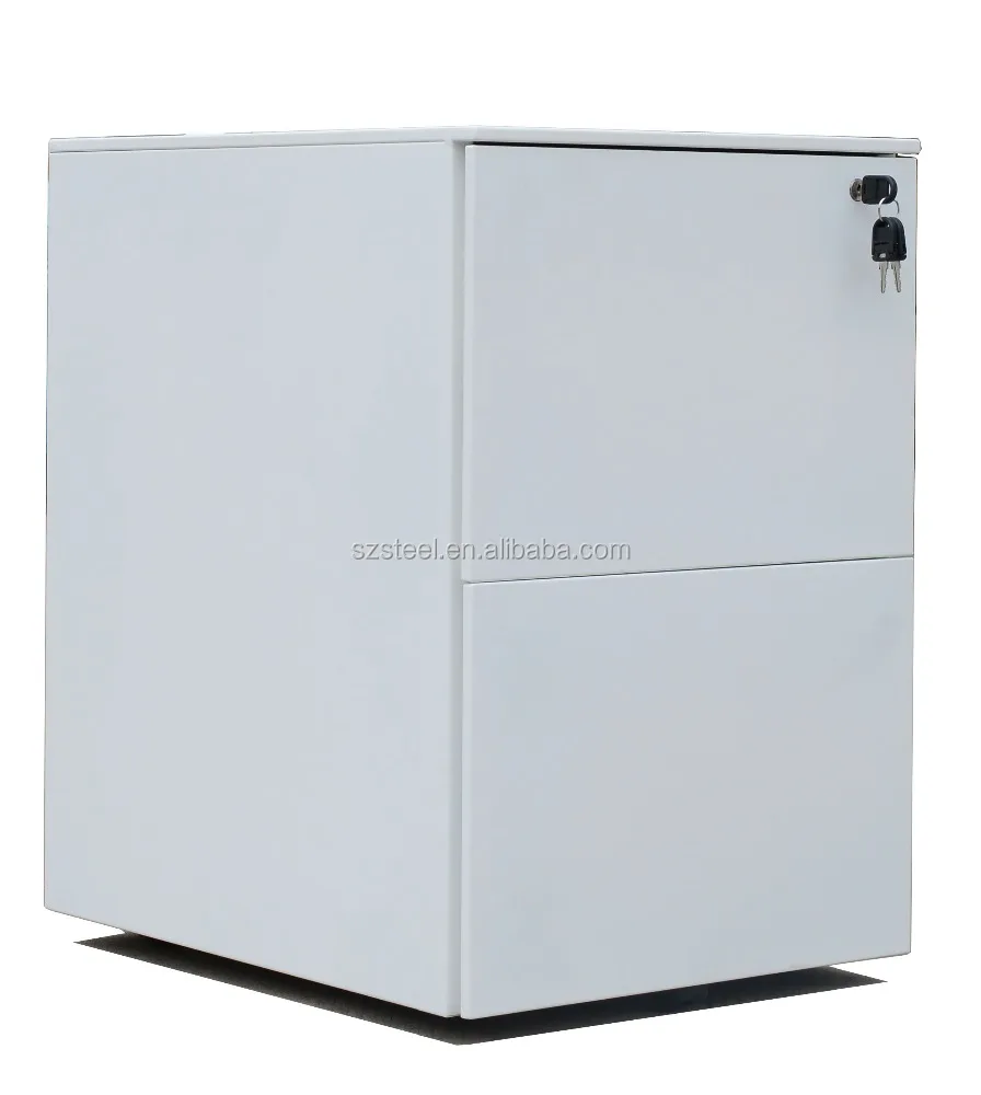 Modern office furniture removable file cabinet with lock, 2 drawers mobile pedestal