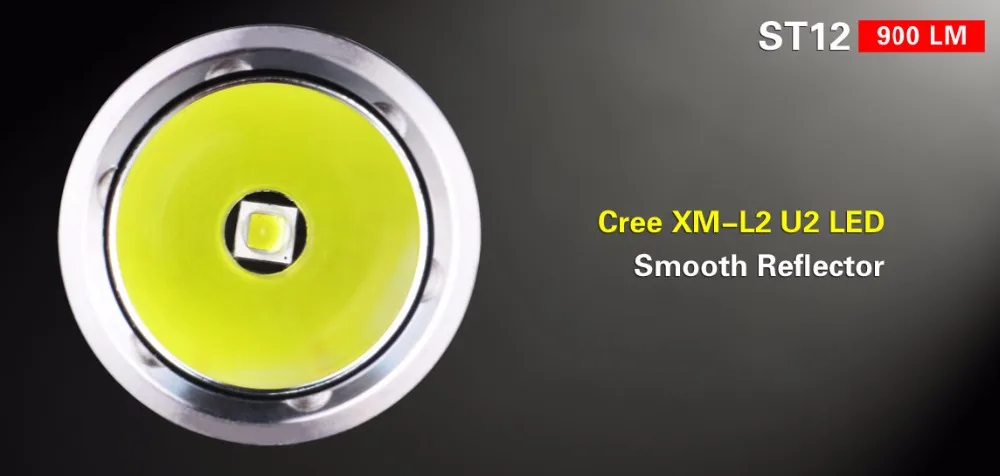 KLARUS ST12 LED Flashlight XM-L2 5 Modes LED 900 Lumens Torch Flashlight Beam Throw 212 Meters Outdoor Sports Flashlight