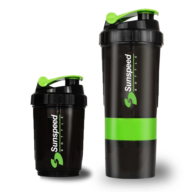 
500ML Hot Selling Custom Logo BPA Free 3in1 Plastic Shaker Protein Powder Bottle for with Factory Price 