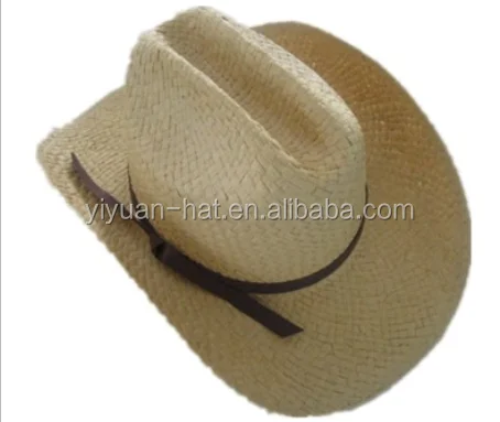 Фабричная цена, оптовая продажа, рекламная дешевая прочная бумажная соломенная ковбойская шляпа с коричневой отделкой