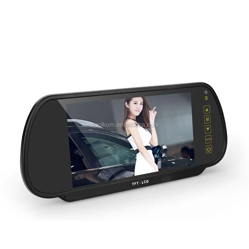 7inch LCD display rearview mirror parking sensor with separate buzzer alarm and Waterproof connector