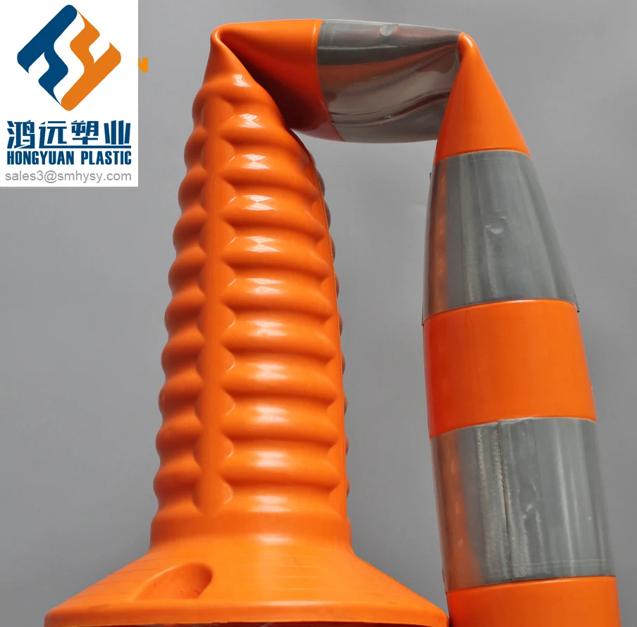 H100cm TPU flexible warning post road bollard delineator post