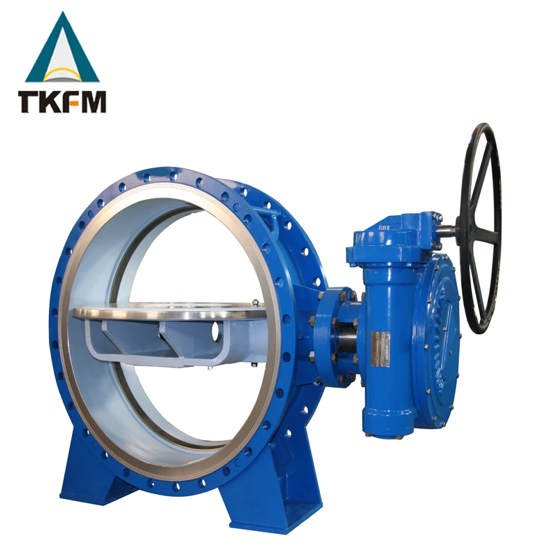 TKFM твердое уплотнение a216 wcb червячной шестерни, три эксцентриковых клапана-бабочка, фланцевый dn900