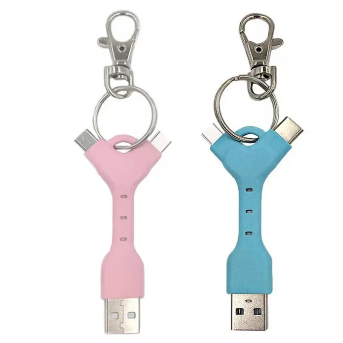 Высококачественный Micro USB + Type C 2 в 1 USB брелок-кабель