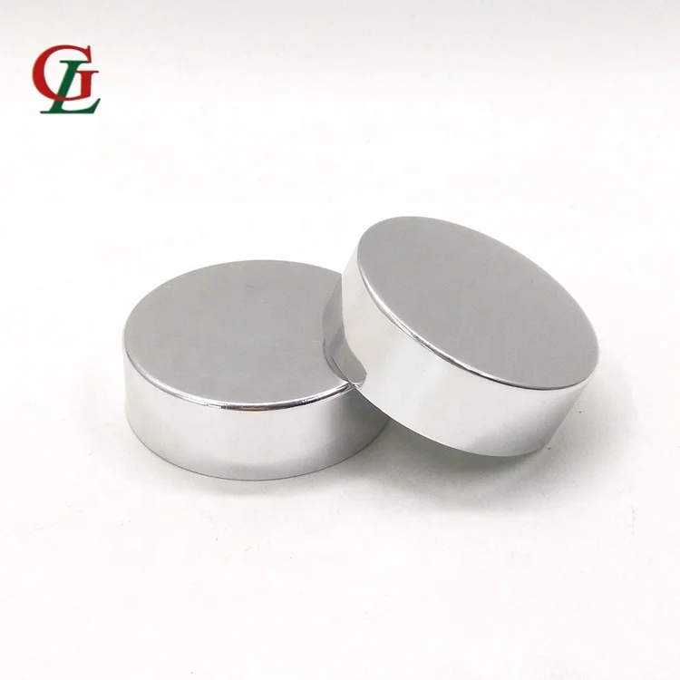 Wholesale food grade 38mm shining mental  cap, bright silver aluminum  plastic pill bottle cover