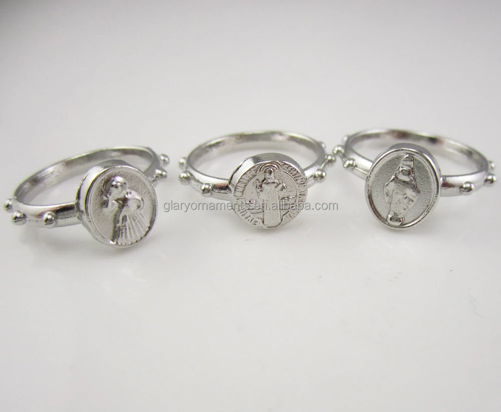 Assorted Sacramental Gift Divine Mercy Miraculous Medal Rosary Finger Ring