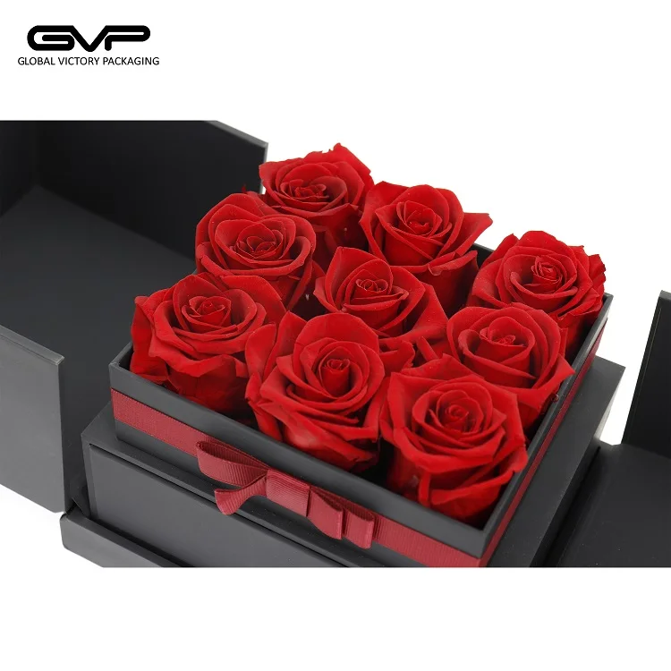 Factory Direct wood Flower Box Customized Everlasting Flower watch Box wedding Rose Gift Box