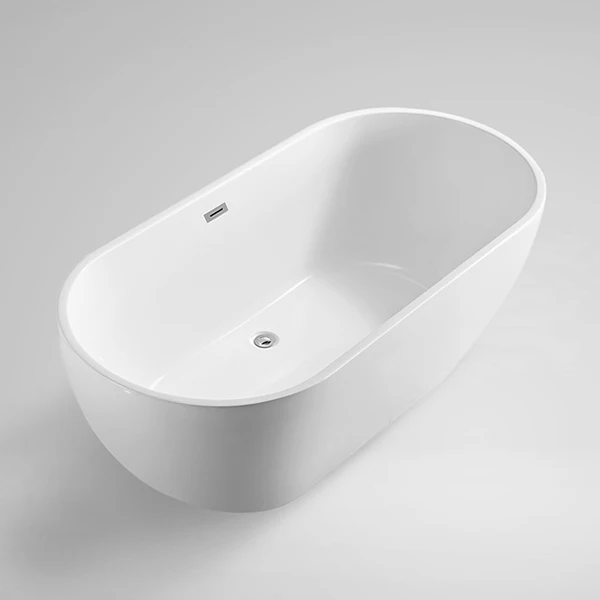 Taizhou Factory  Bathroom Large Oval Baby Used Bath Stand Alone clear Acrylic Indoor Fiber Glass Bathtub