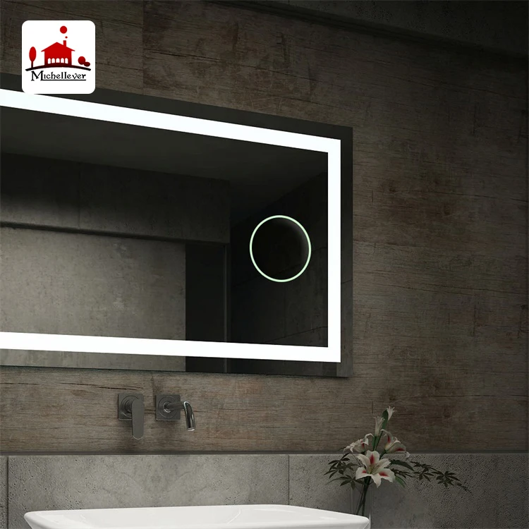 Hot selling lighted magnifying mirrors 3x 5x rectangle bathroom smart backlight led mirror