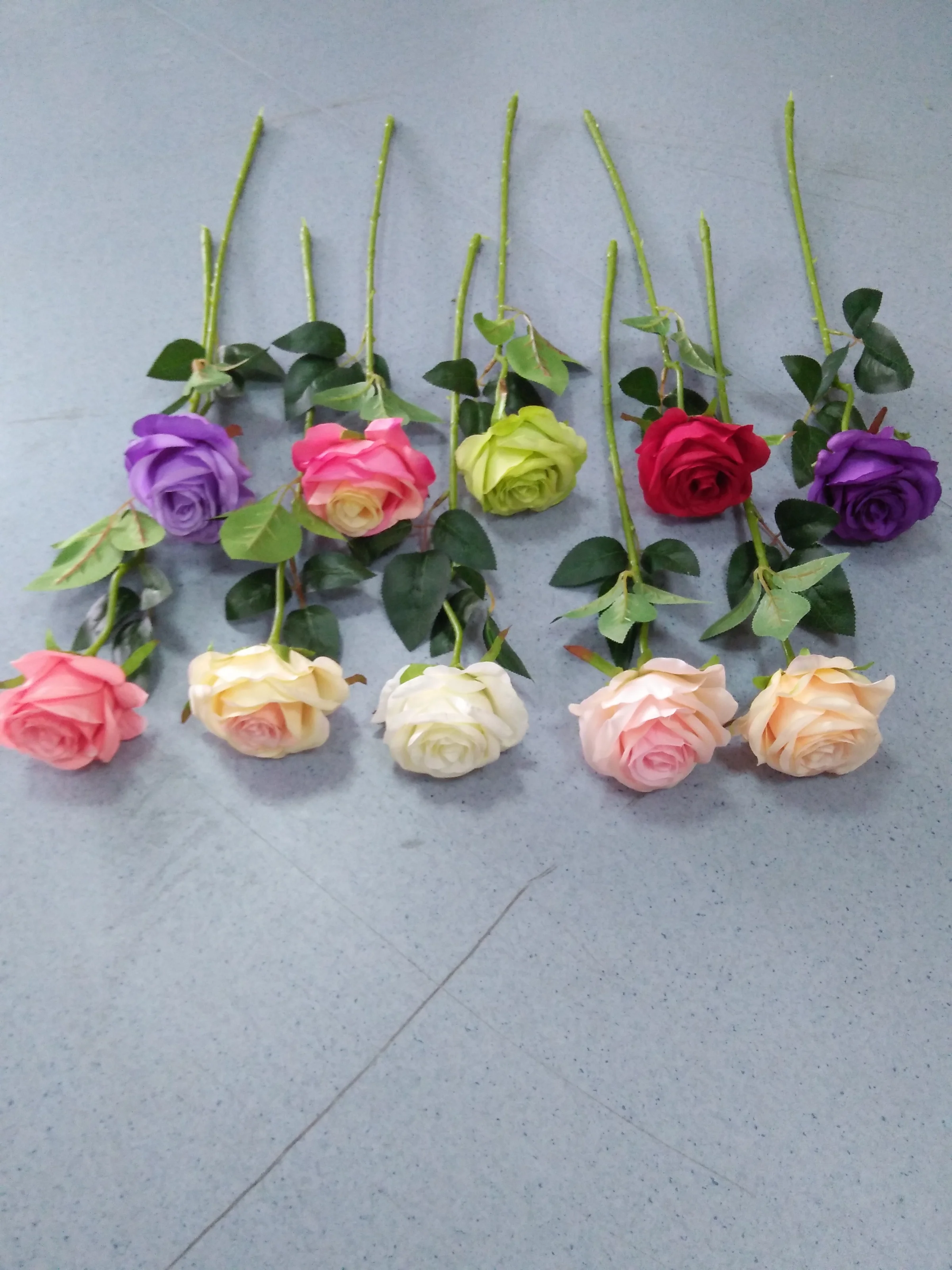 FC2004 Factory supplied single silk fabric artificial rose flowers for sale