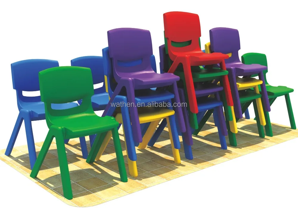 Top Quality Colorful Plastic Chair used by Children Study Table Chair Sets
