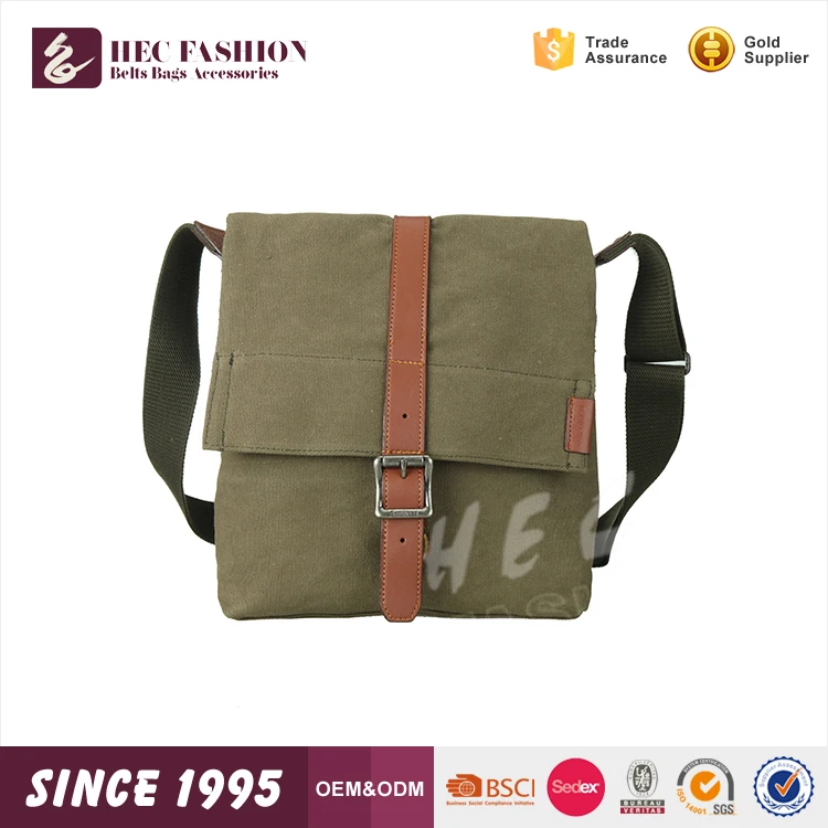 HEC Гуанчжоу Поставщик Фабрики Продажа Бесплатный Образец Холст Ткани Мужчины Сумка Сумки