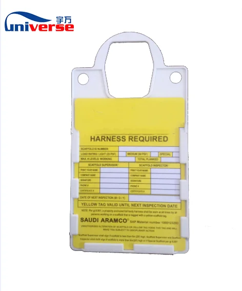 Do Not Use bigger plastic scaffold tag