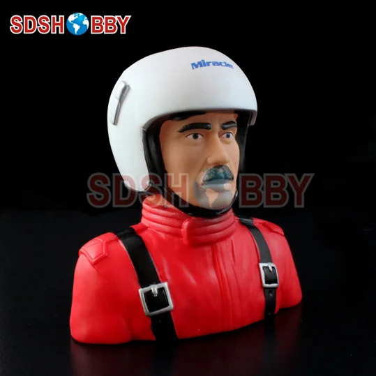 1/4 Scale Pilot Statues/Pilot Portrait Toy (Sam) L115* W72* H120mm for RC Airplane -Blue/ Red Color