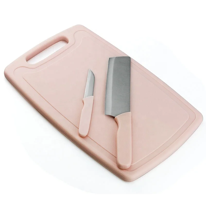 Convenient PP chopping board with cleaver and peeling knife