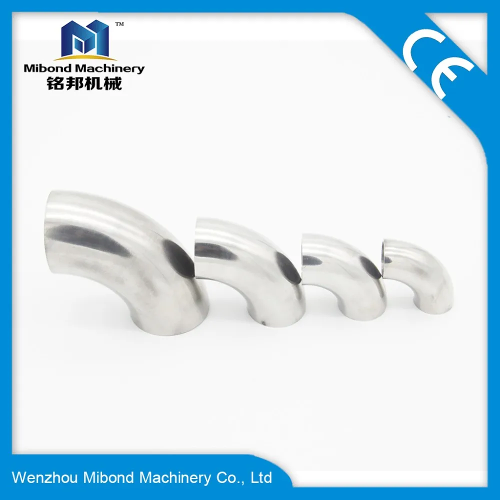 4 inch 3A/SMS/ISO/DIN Sanitary welded Elbow 90Degree Fitting SS 304/Male female Union type Elbow(Control Pneumatic Valve)