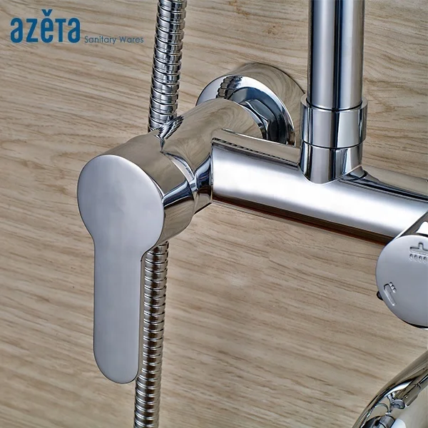 Bathroom Shower Column Faucets Taps Set Rain Bath Shower Mixer