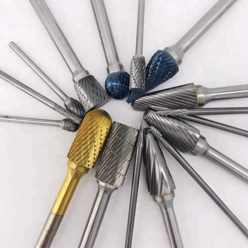 Industry abrasive blue gold coating tungsten carbide burr