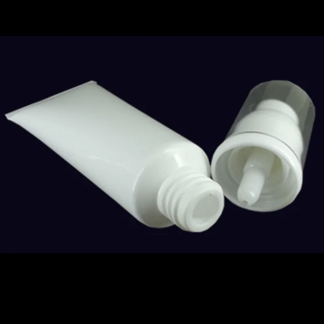 50ml 100ml Empty plastic cream soft tubes for cosmetics / White cosmetic pump tube for eye cream / Skin care packaging tubes