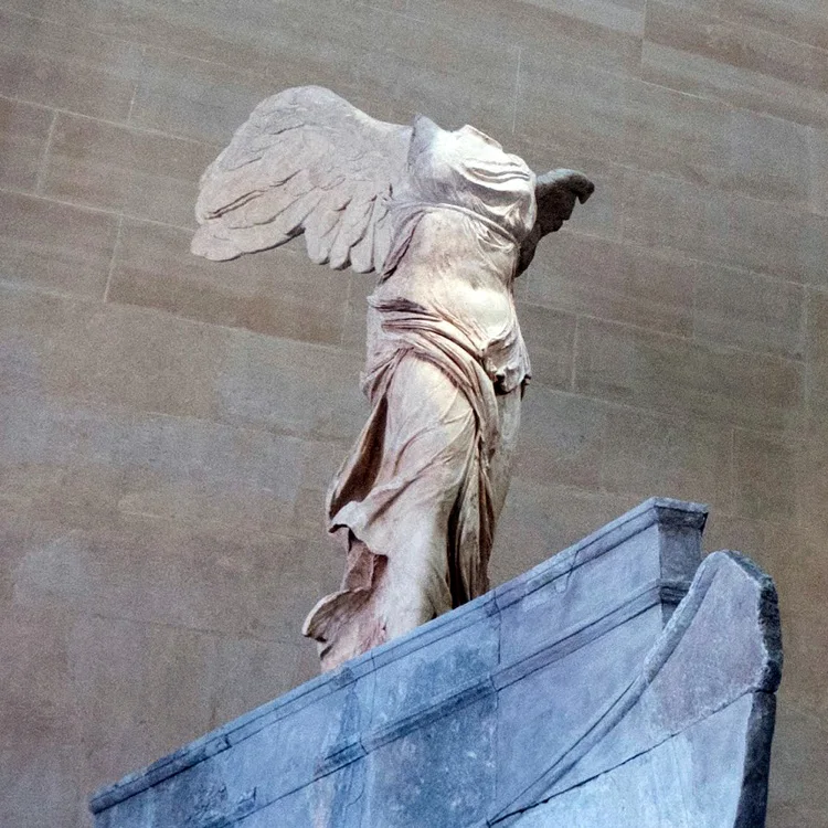 Famous life size garden stone headless victory winged agenl statue