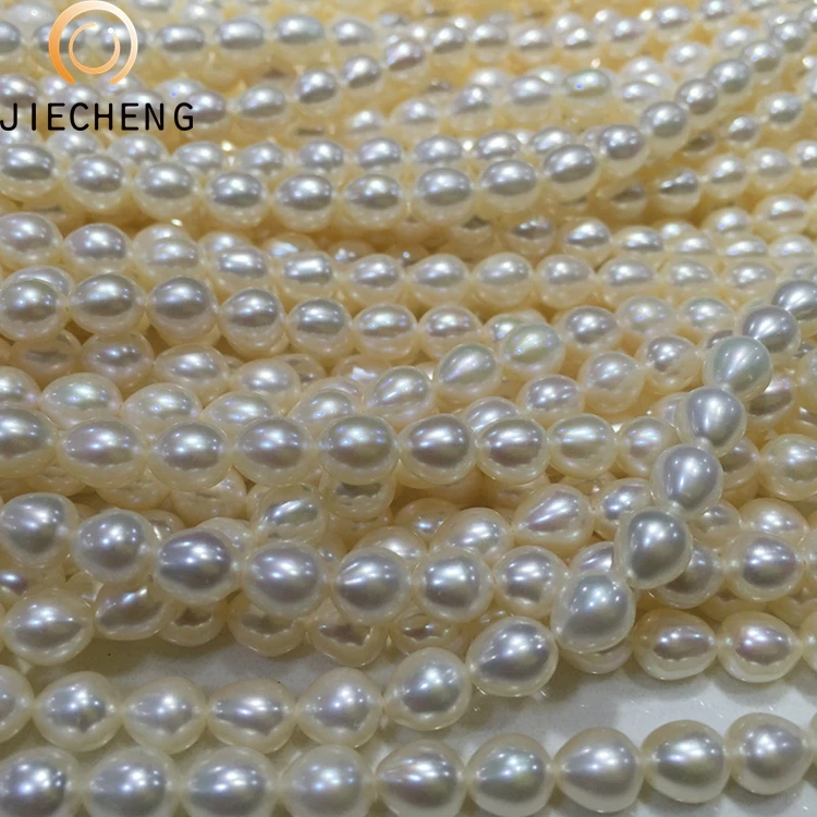 6-7mm AAAA wholesale natural designer rice shaped string of pearls price