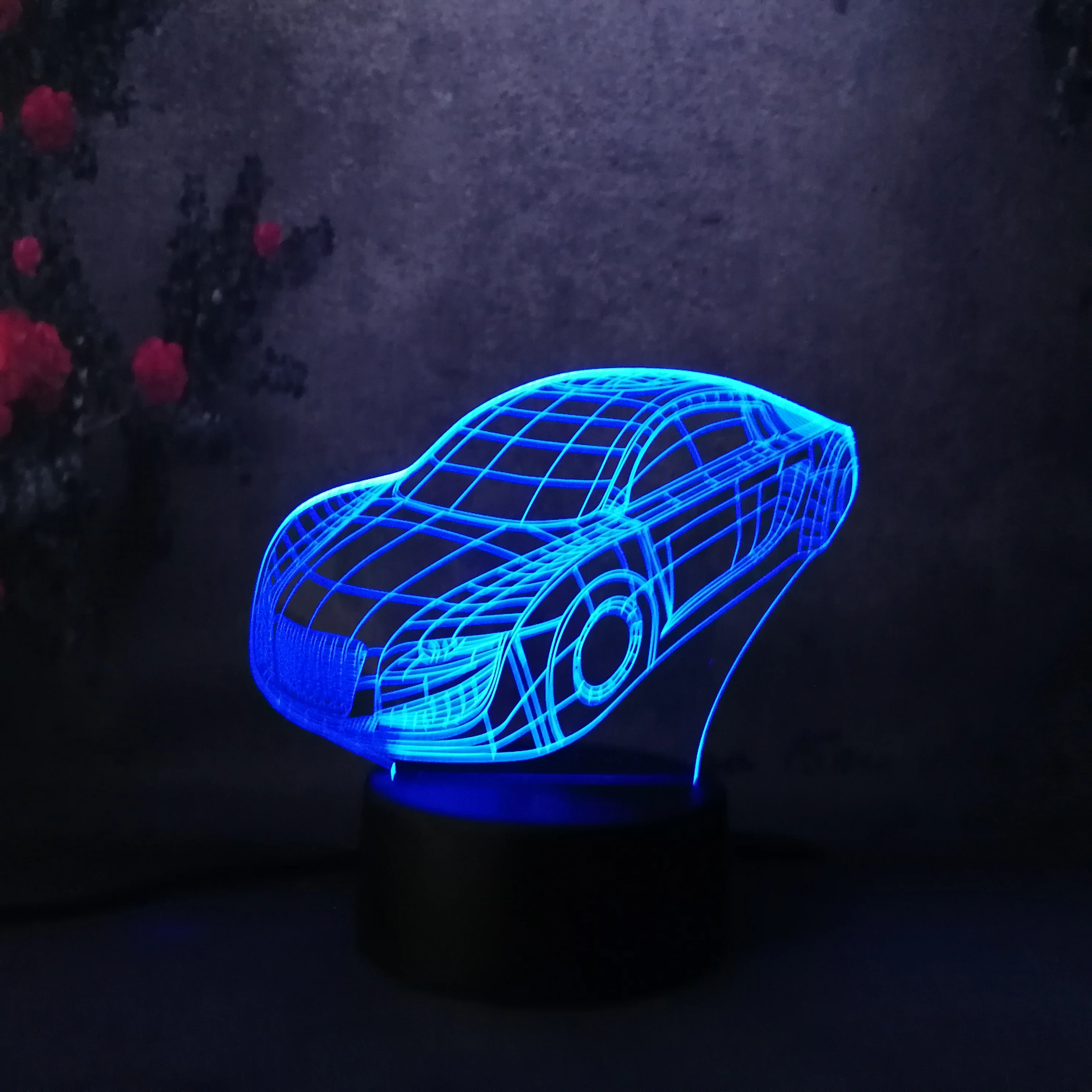 USB 3D Lamparas Patrol Bus Touch LED 7 Color Change Lava Night Light Bedroom Bedside Lamp Deco Child Kid Xmas Halloween Toy Gift