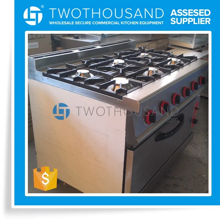 Restaurant Used Gas Range Chinese Cooking Range With Big Oven